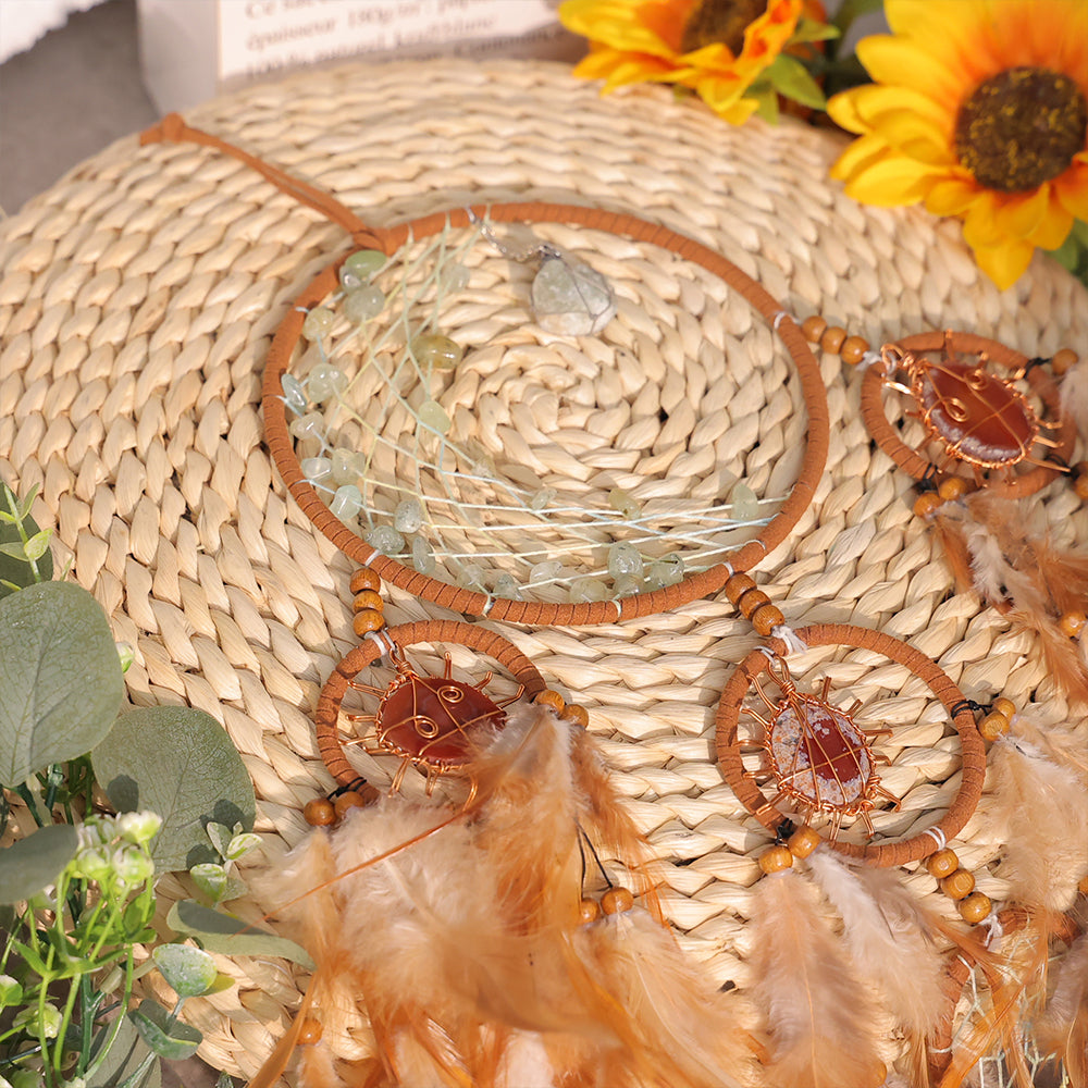 Brown Agate Slices Dreamcatcher Home Ornaments Craft Gift Decor