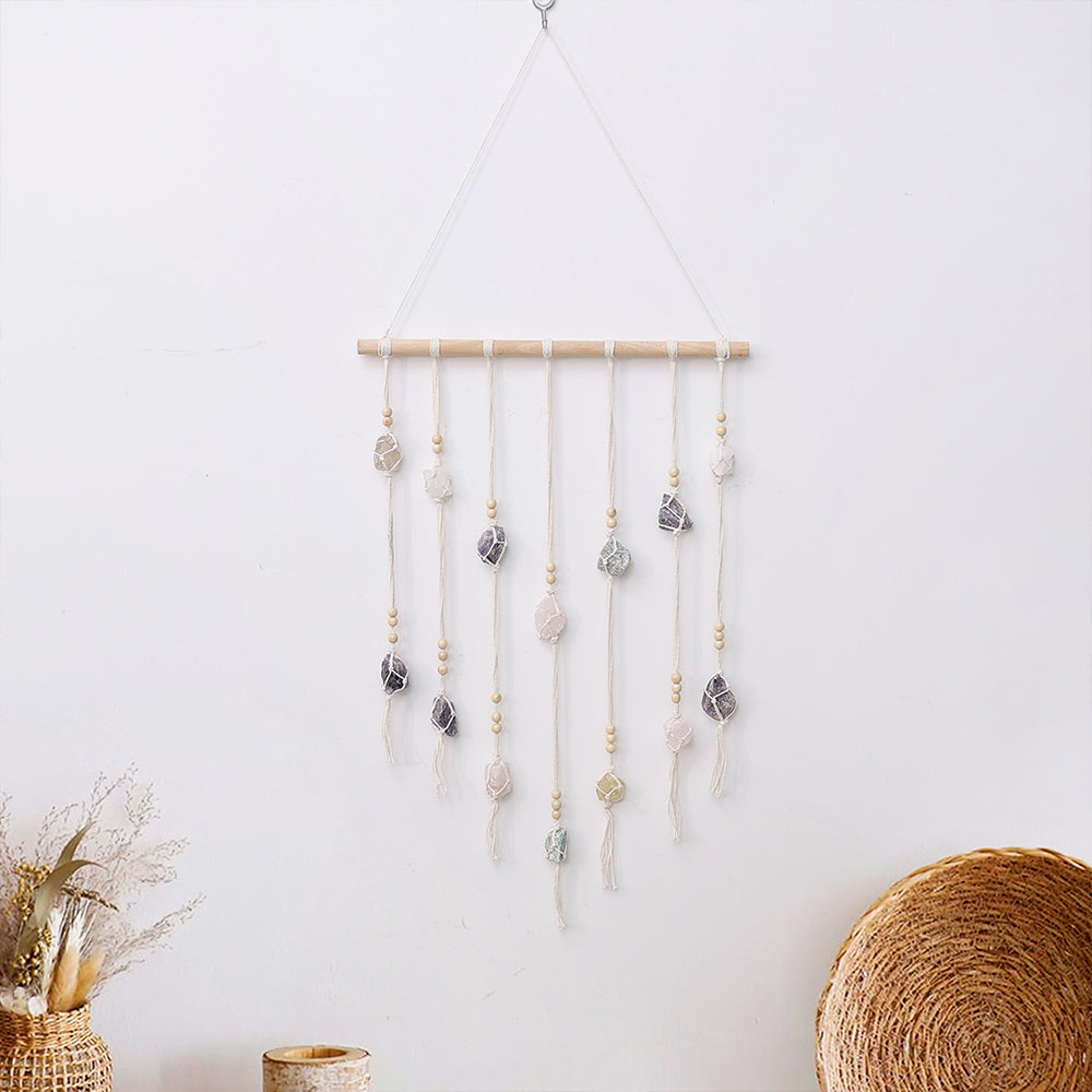 Crystal 7 Chakra Gemstone Ornament Decor Boho Wall Home Hanging