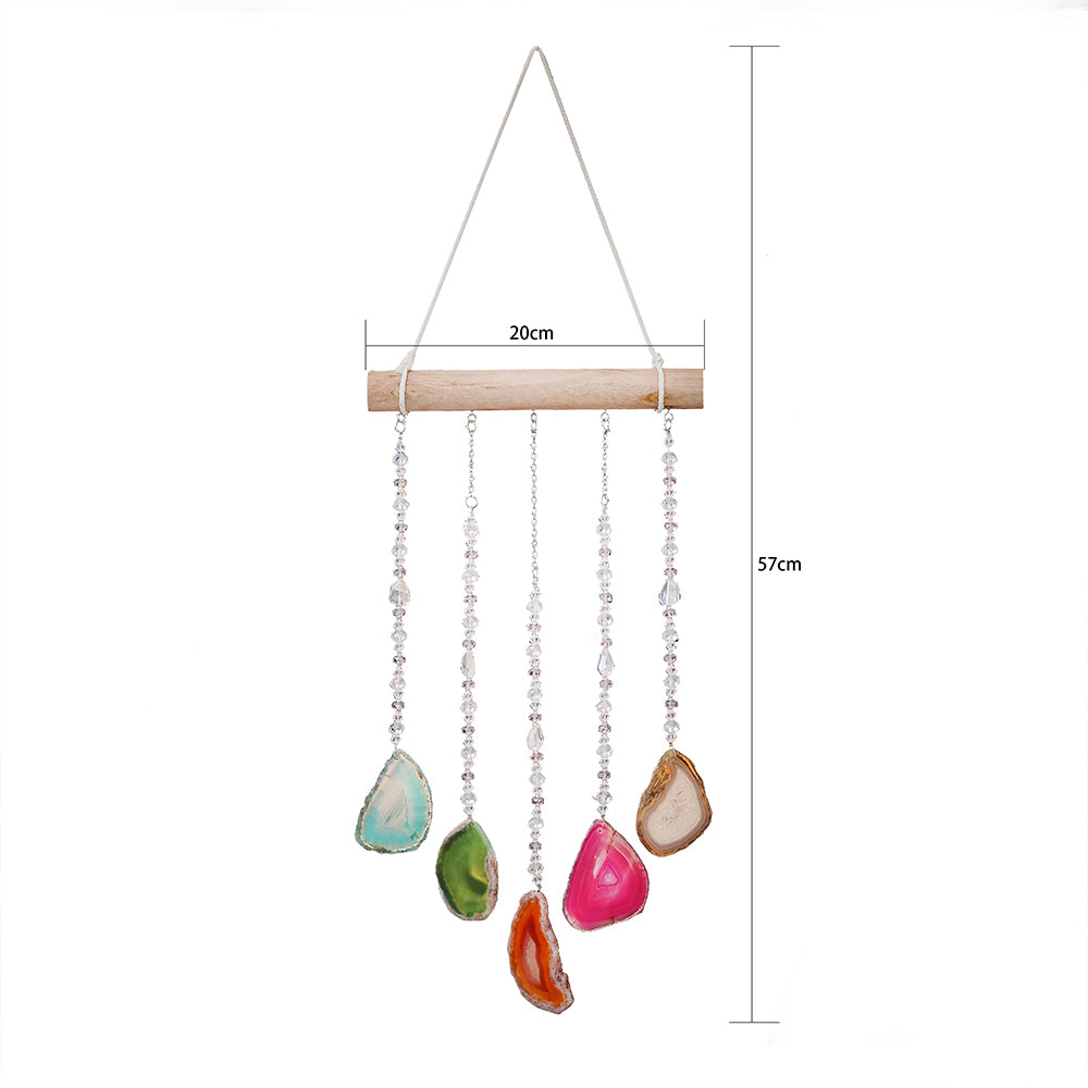 Agate Slices Wall Hanging Ornament Crystal Chakra Hanging for Home