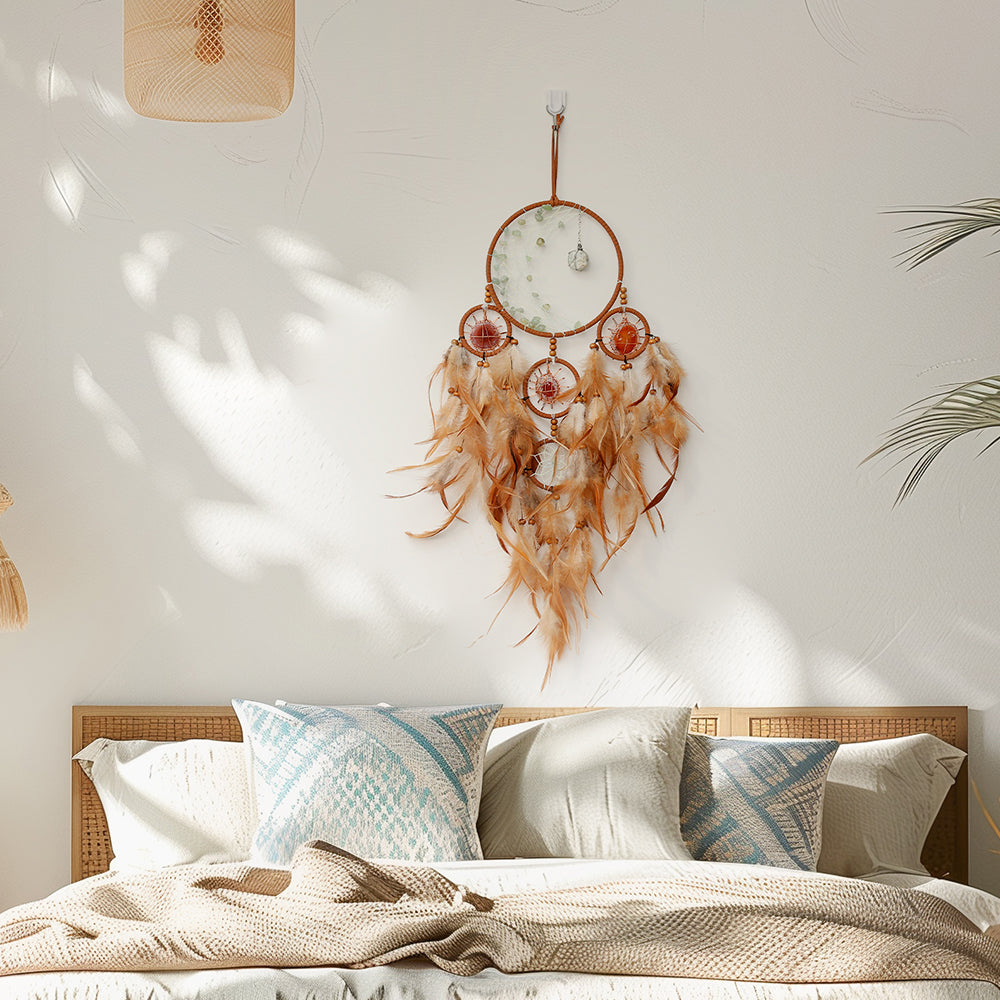 Brown Agate Slices Dreamcatcher Home Ornaments Craft Gift Decor