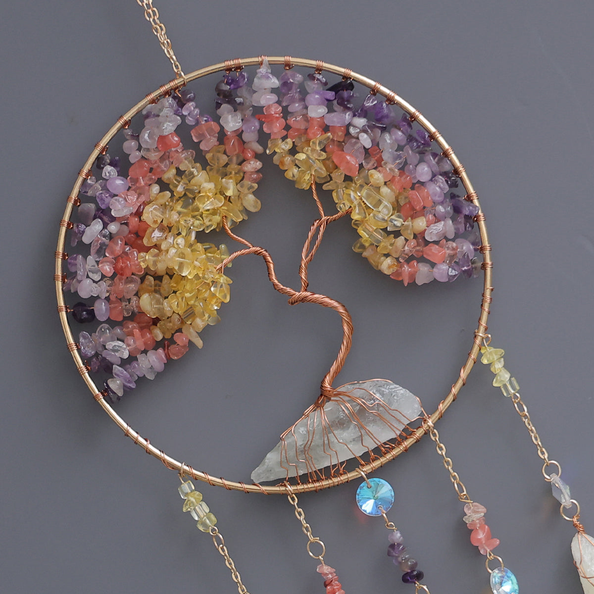 Gems Crystal Tree of Life Wall Arts Crystal 7 Chakra Gemstone Decor
