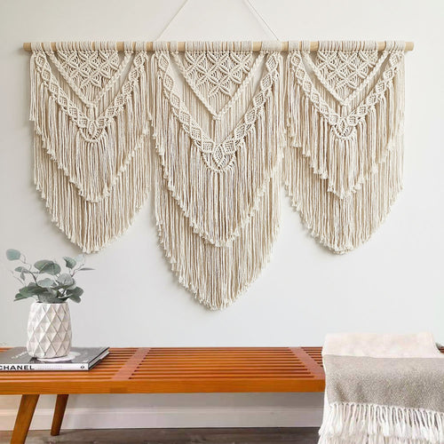 Large Macrame Wall Hanging Tapestry Boho Macrame Tapestry Woven Home Decor Wall Pediment