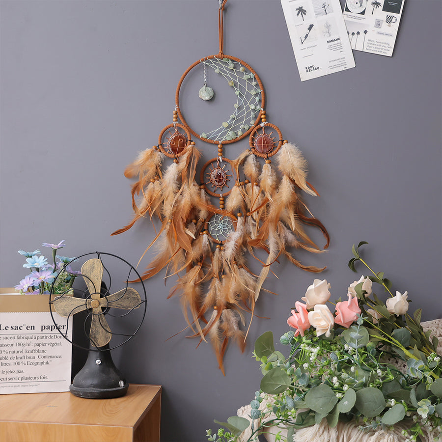 Brown Agate Slices Dreamcatcher Home Ornaments Craft Gift Decor