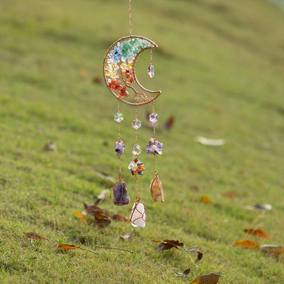 Moon Suncatcher Crystal Gem stone Window Hanging Ornament