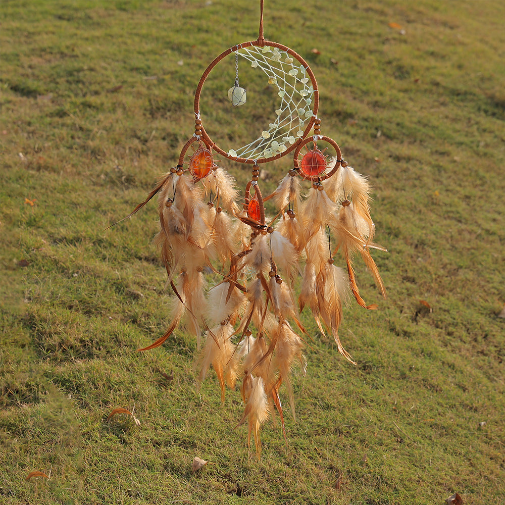 Brown Agate Slices Dreamcatcher Home Ornaments Craft Gift Decor