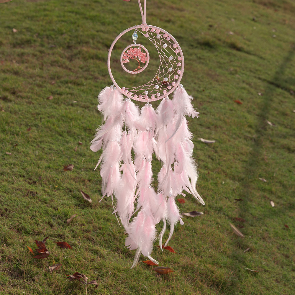 Handmade Pink Dreamcatcher Nursery Wall Art Ornament Craft Gift