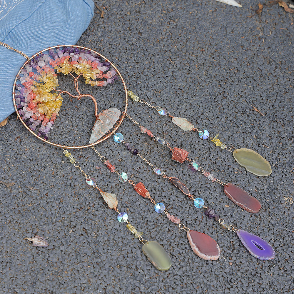 Gems Crystal Tree of Life Wall Arts Crystal 7 Chakra Gemstone Decor