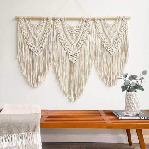 Large Macrame Wall Hanging Tapestry Boho Macrame Tapestry Woven Home Decor Wall Pediment