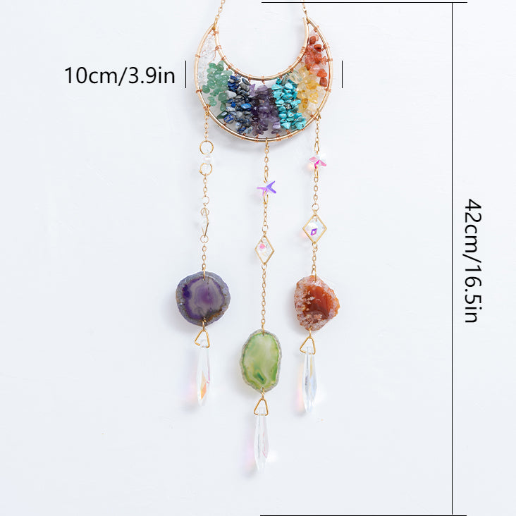 Colorful Moon Suncatcher Rainbow Maker Gold Plated Suncatcher