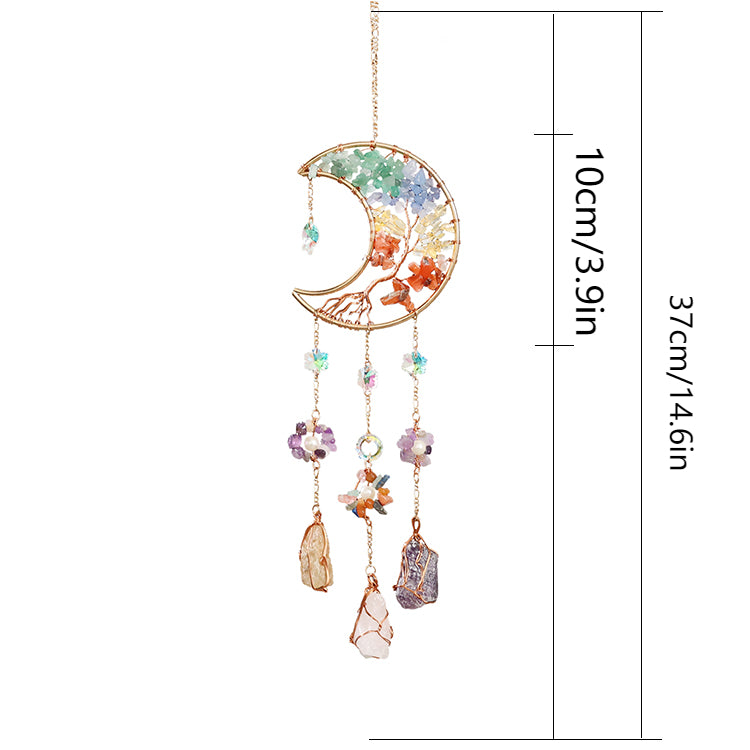 Moon Suncatcher Crystal Gem stone Window Hanging Ornament