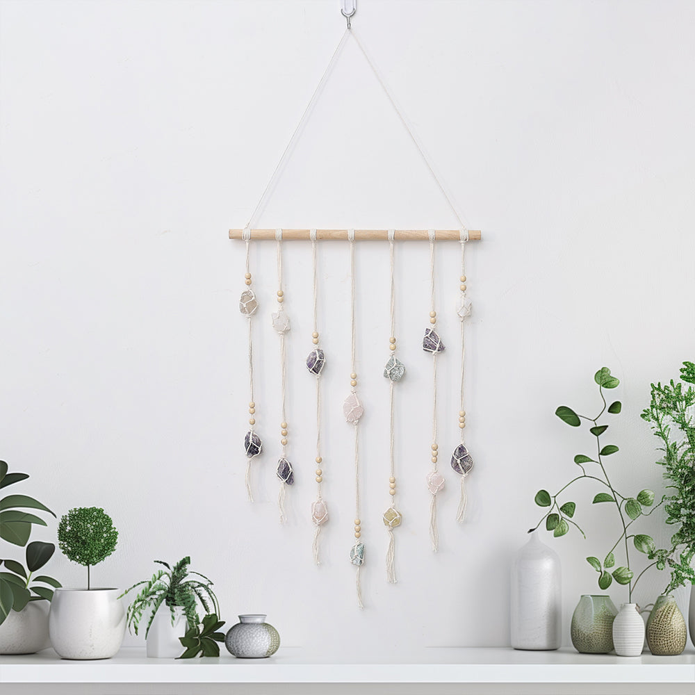 Crystal 7 Chakra Gemstone Ornament Decor Boho Wall Home Hanging