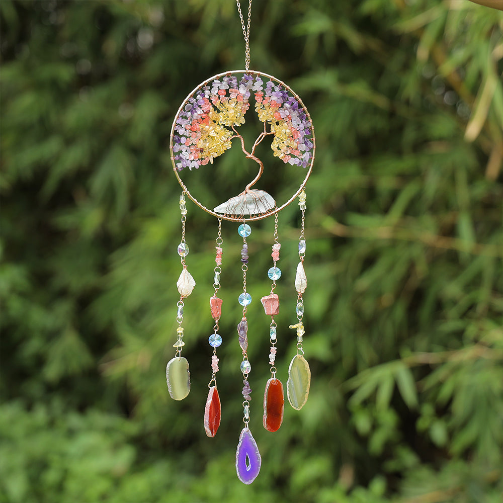 Gems Crystal Tree of Life Wall Arts Crystal 7 Chakra Gemstone Decor