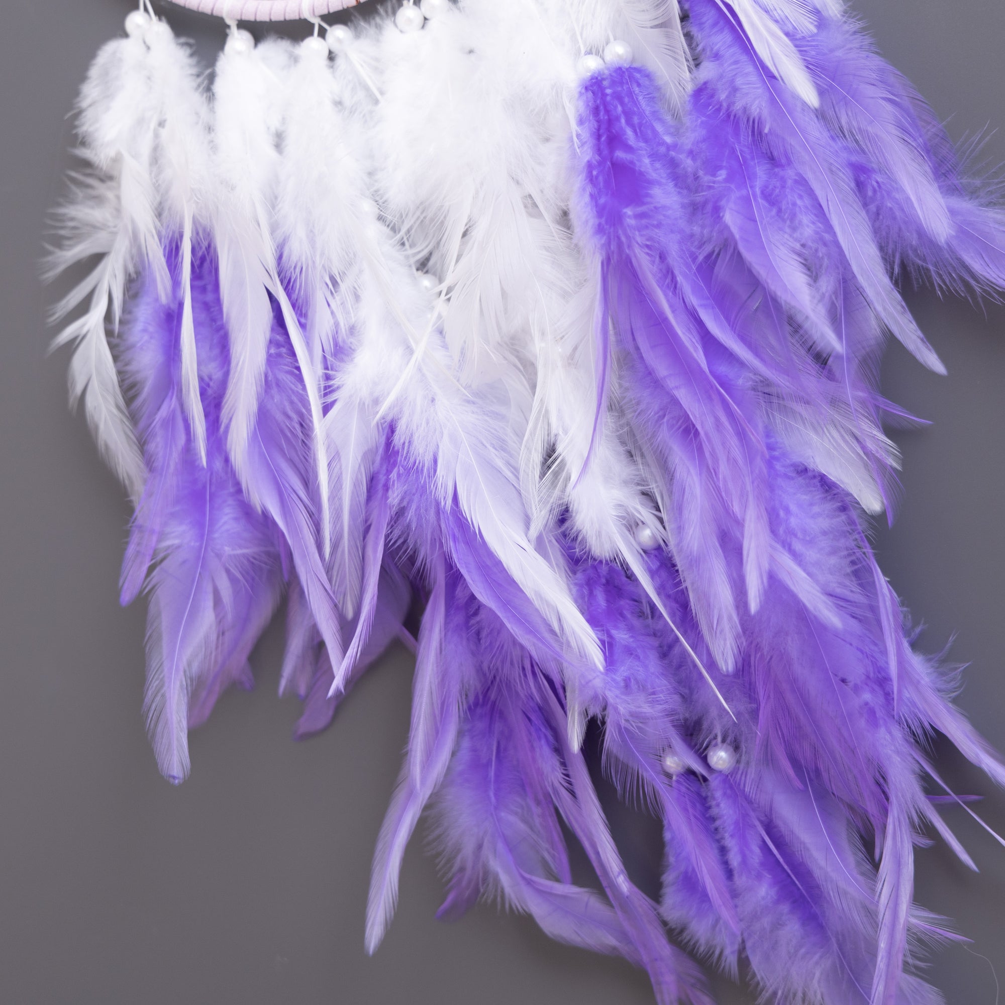 Purple Dreamcatcher Home Decor with Tassel Feather Ornament Craft