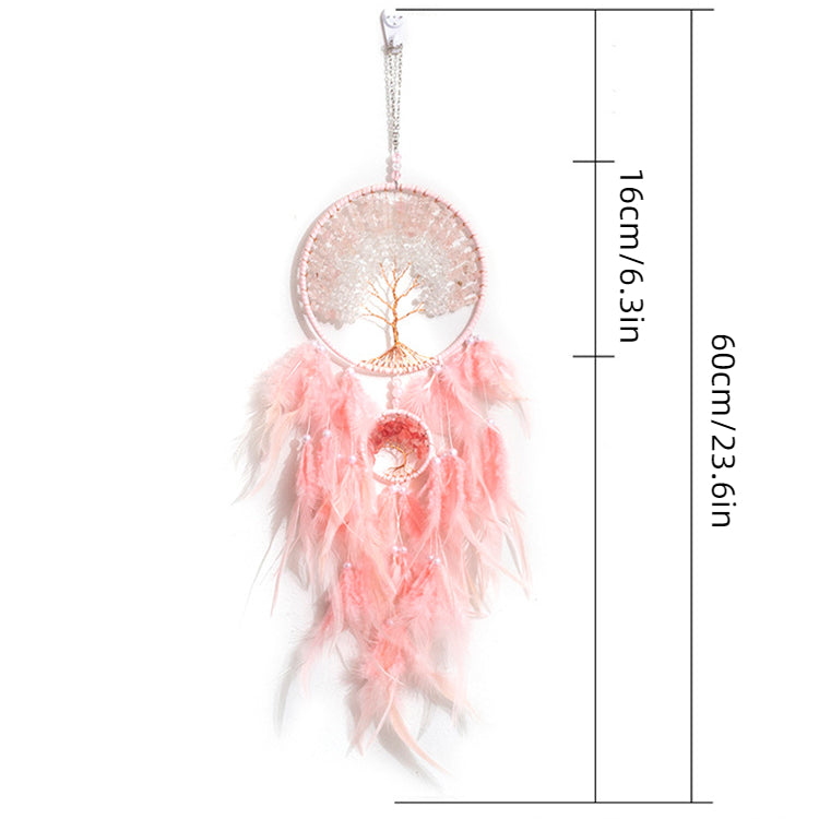 Crystal Pink Quartz Life of Tree Dreamcatcher Room Nursery Decor