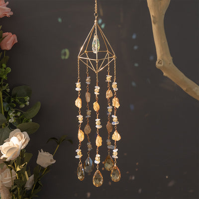 Crystal Gems Citrine Suncatcher Hanging Decoration Ornament