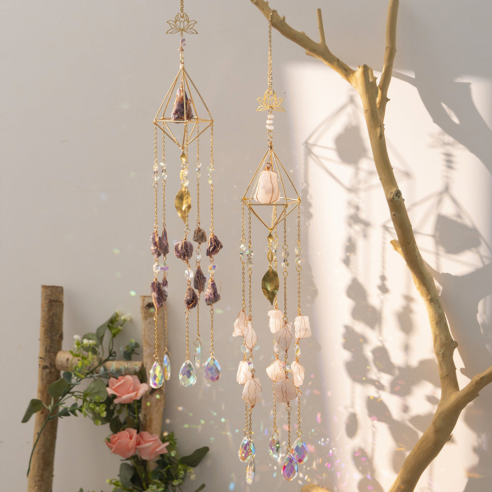 Ceiling Decor Natural Crystal Stones Suncatcher Rainbow Maker