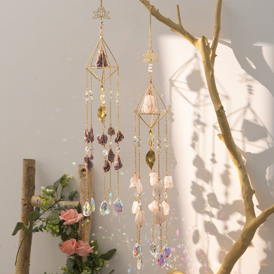 Ceiling Decor Natural Crystal Stones Suncatcher Rainbow Maker