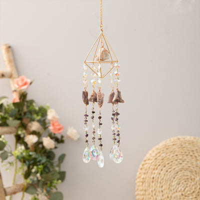 Hanging Prism Crystals Natural Gem Amethyst Suncatcher Decor