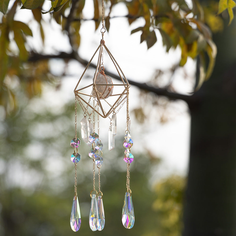 Natural Crystal Gems Suncatcher Wall Hanging Home Decoration