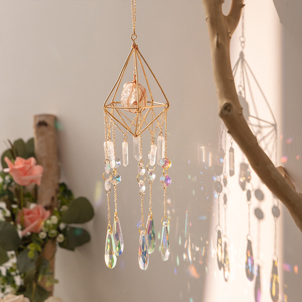 Natural Crystal Gems Suncatcher Wall Hanging Home Decoration