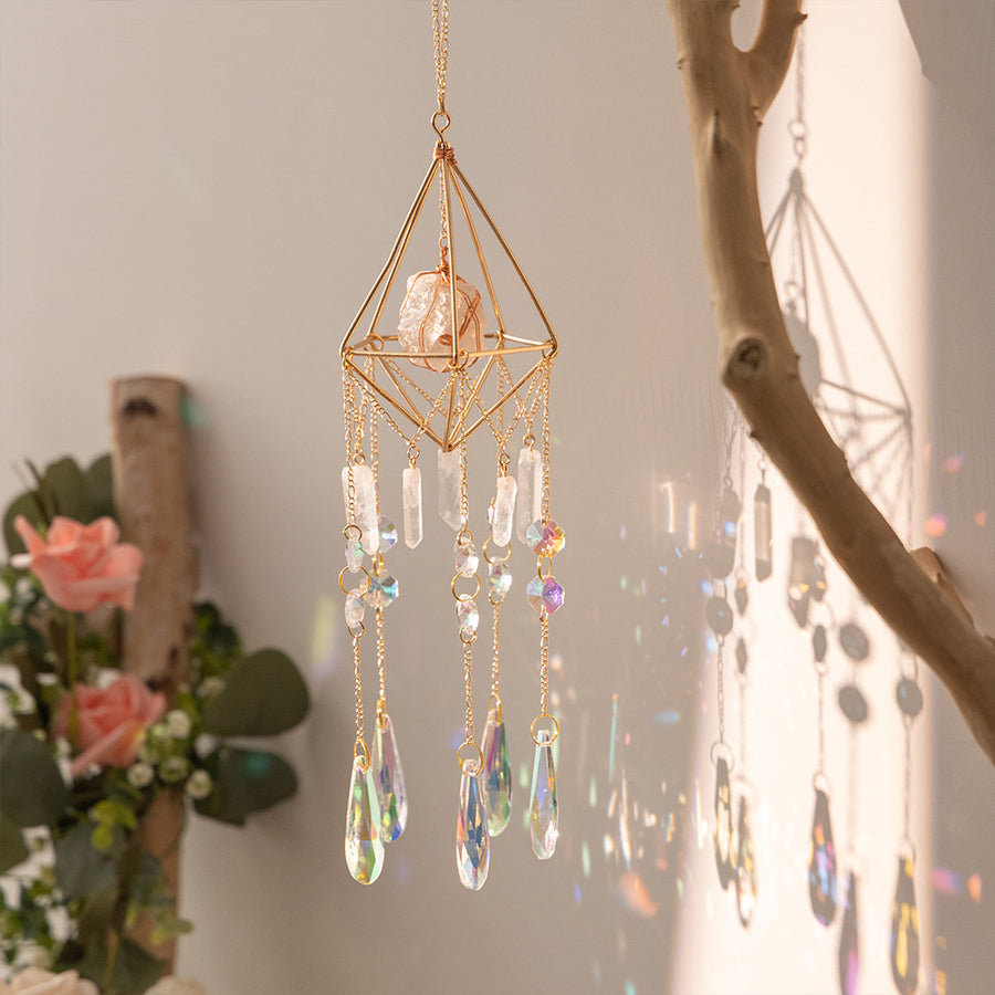 Natural Crystal Gems Suncatcher Wall Hanging Home Decoration