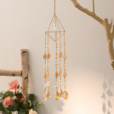 Crystal Gems Citrine Suncatcher Hanging Decoration Ornament