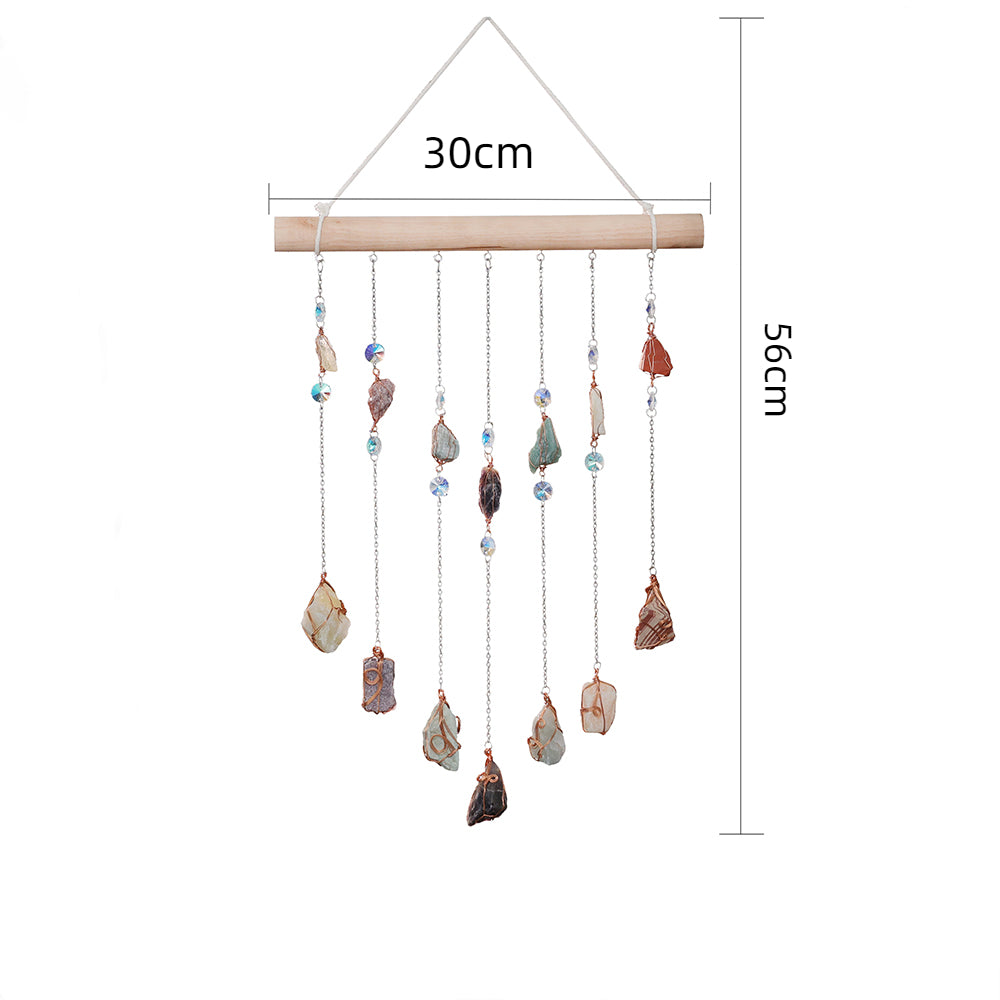 Crystal Stones 2 Layers Wall Hanging Chakra Gemstone Wall Decorations