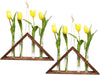 2 Pack Wall Glass Hanging Planters with Wooden Stands