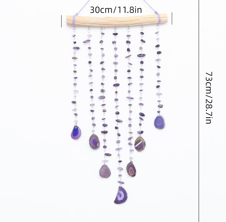 Purple Crystal and Agate Slices Hanging Ornament Wall Decoration