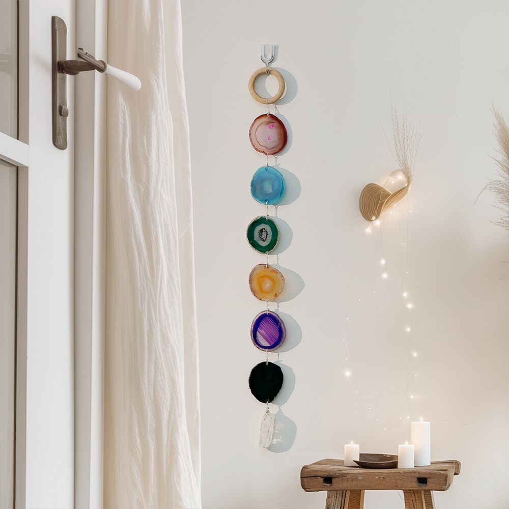 Hanging Crystal Garden Ornaments Natural Agate Slices Decorations