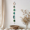 Natural Agate Slices Hanging Ornament 7 Chakra Gemstone Wall Decor