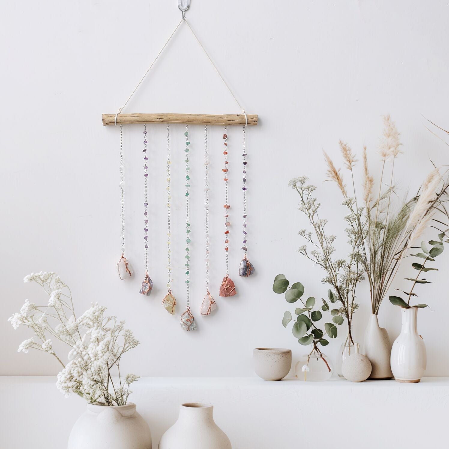 Raw Crystal Stones Gemstone Ornament Hanging Crystal Decorations