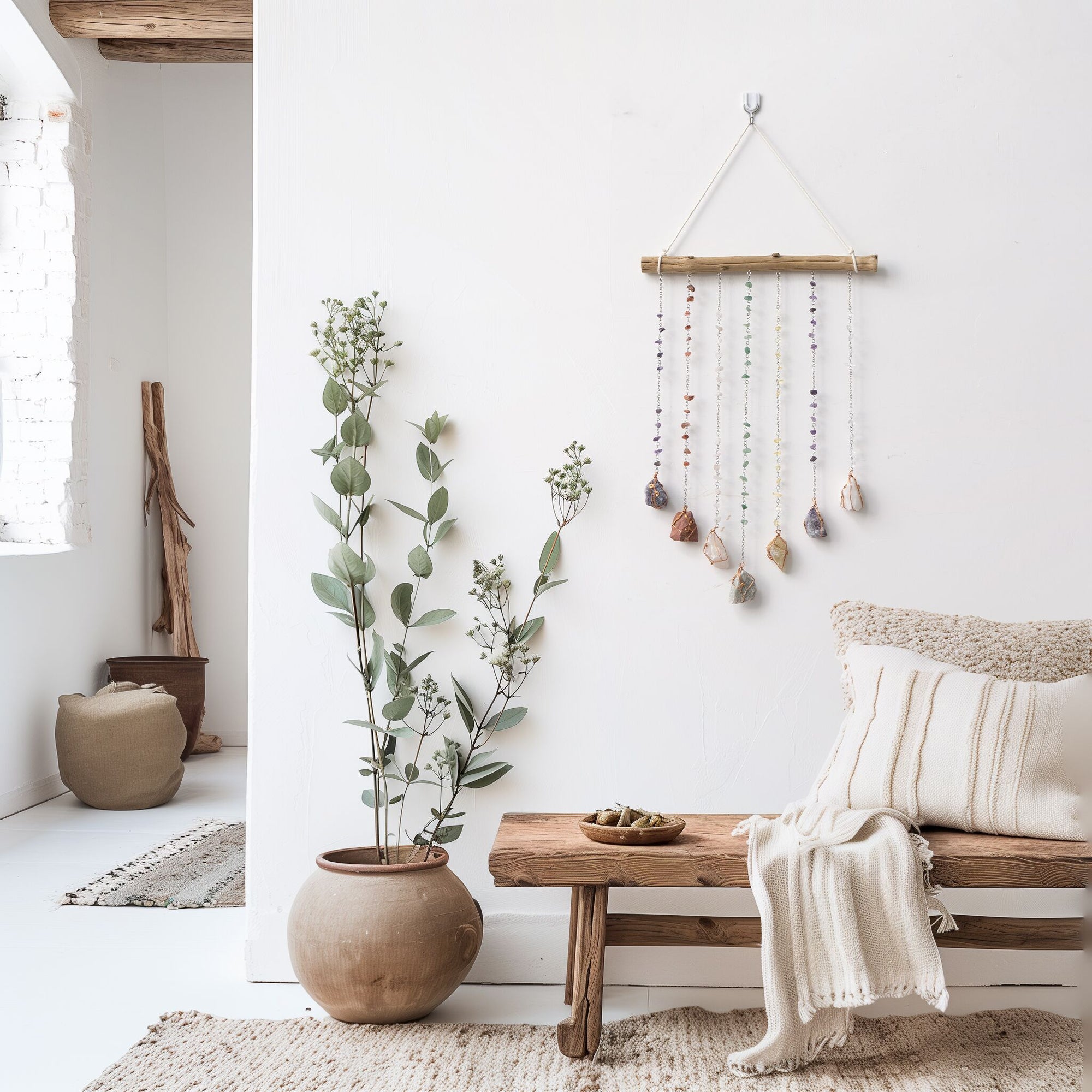 Raw Crystal Stones Gemstone Ornament Hanging Crystal Decorations