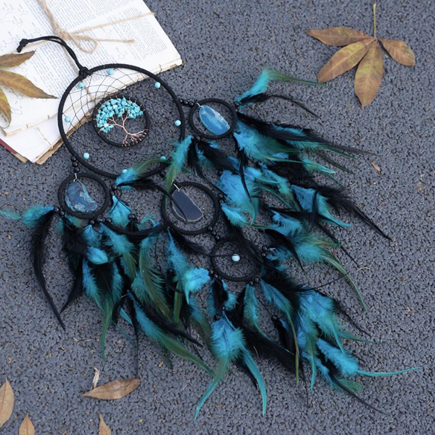 Turquoise Calaite Beads and Agate Dreamcatcher Home Ornaments Craft