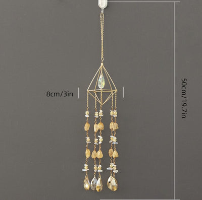 Crystal Gems Citrine Suncatcher Hanging Decoration Ornament