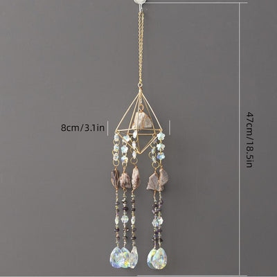 Hanging Prism Crystals Natural Gem Amethyst Suncatcher Decor