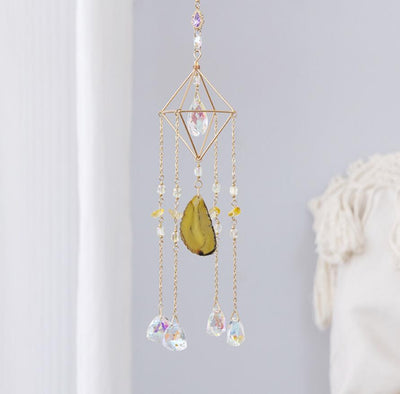 Hanging Wind Chime Style Garden Suncatcher Crystal for Windows