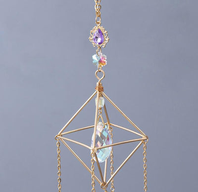 Hanging Wind Chime Style Garden Suncatcher Crystal for Windows