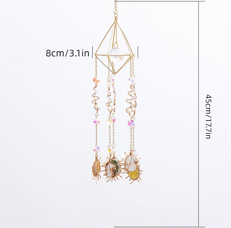 Crystal Ball and Agate Suncatcher Sun Catchers With Beads Decor