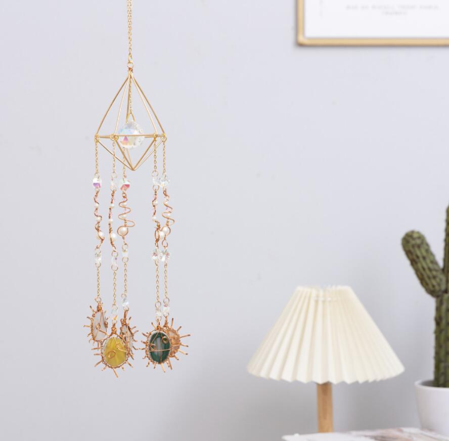 Crystal Ball and Agate Suncatcher Sun Catchers With Beads Decor