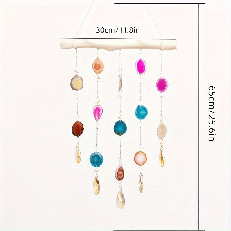Hanging Agate Slices Ornament Wall Decoration Chakra Hanging Crystal