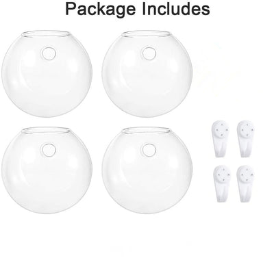 Pack of 4 Wall Hanging Plant Terrariums Hanging Glass Planter Glass Orbs