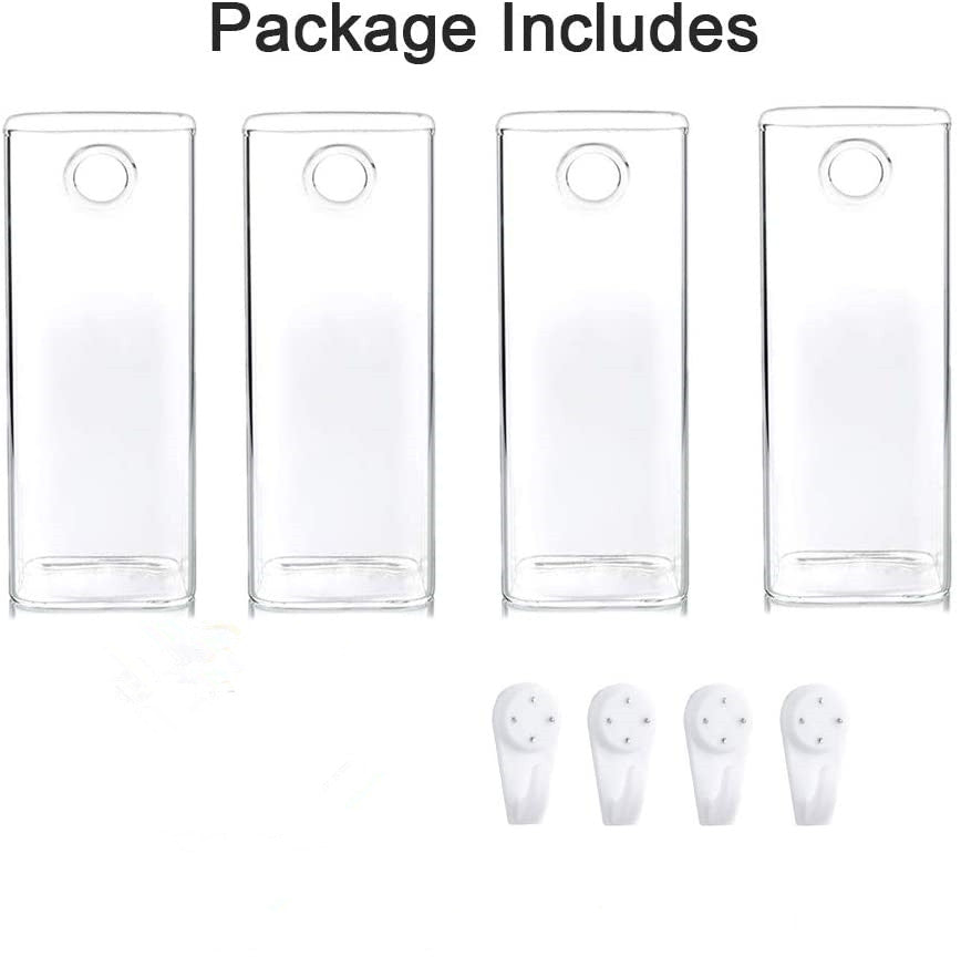 Pack of 4 Glass Vases Wall Hanging Planters Glass Plant Terrarium