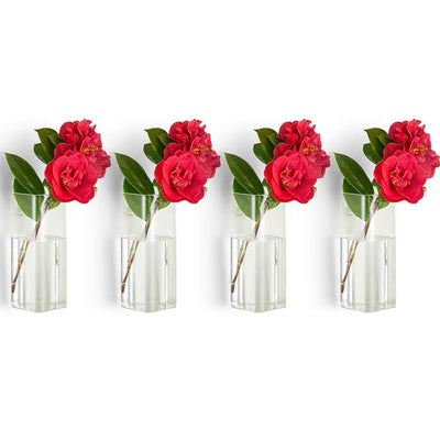Pack of 4 Glass Vases Wall Hanging Planters Glass Plant Terrarium